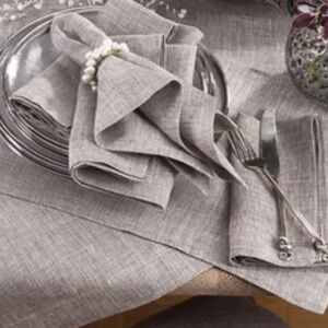 Moods Cottagecore Natural 16” Tan Cotton Square Napkins Monogram New 6 Sets of 2